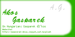 akos gasparek business card